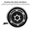 Electric Hub Motor 10in Disc Brake Hub Motor Overload Protection Stable Power Output High Speed for Electric Scooter. 