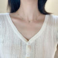 Ins Style Luxury Emerald Rhinestone Teardrop Necklace - Green Crystal Clavicle Chain for Women.
