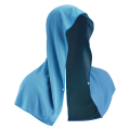 Multi-Use Cooling Hoodie Towel for Neck and Face, Ideal for Sauna, Yoga, and Camping, Blue. 