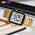 SKMEI Genuine Men's Electric Watch Life Waterproof Stainless Steel Watch Clock EL Luminous Countdown Double Time 2259. 