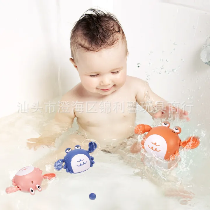 Toys%20Balls%20Clockwork%20winding%20water%20toys%20drawstring%20cute%20fun%20crab%20baby%201%20bath%20room%20swimming%20buddy%20stall%20wholesale%20-%20Image%204