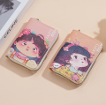 Cartoon Girl Casual Money Bag Coin Purse Card Holder Wallet.