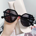 New brown sunglasses ins style female Korean version of the trendy net red retro small frame white sunglasses plain sunglasses.
