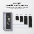 Hagibis M.2 SSD Enclosure with USB C Hub Magnetic Cover External Hard Drive Case Compatible with Thunderbolt 4/3 for MacBook PC.