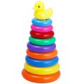 Rainbow Colour Pyramid Ring Puzzle Toy for early Learning Baby. 