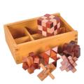 6Pcs/Set Luban Lock Brain Teaser Adults Kids Puzzle Educational Wooden Toys.