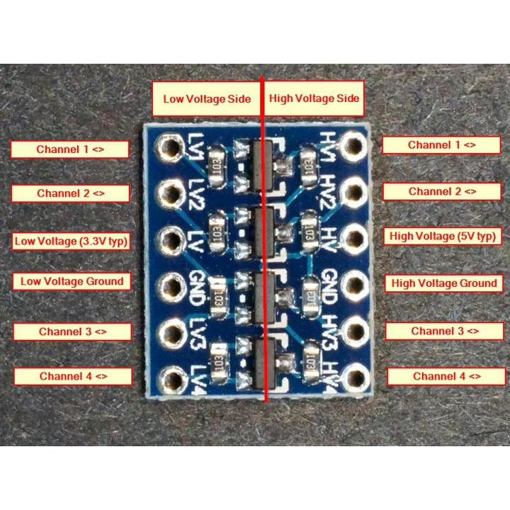 4 CHANNELS Logic Level Converter Four Channel 3.3V To 5V Bi-Directional ...