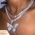 (New)tainle teel Women Rhinetone Butterfly One Layer Pendant Necklace Jewelry.
