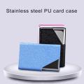Business Name Card Holder PU Leather & Stainless Steel Multi Card Case Holder Wallet card ID Case For Men & Women.