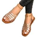 wish foreign trade new summer 2023 flat round toe cross-border casual sandals women's plus size 40-43 Sandals.