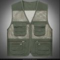 Vest Summer Thin Quick-Drying Working Waistcoat Ultra-Thin Men's Waistcoat40to50Multi-Year-Old Pocket Vest Jacket. 