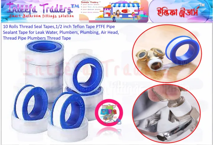 10%20Rolls%20Thread%20Seal%20Tapes,1/2%20inch%20Teflon%20Tape%20PTFE%20Pipe%20Sealant%20Tape%20for%20Leak%20Water,%20Plumbers,%20Plumbing,%20Air%20Head,%20Thread%20Pipe%20Plumbers%20Thread%20Tape%20-%20Image%202