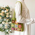 Grid pattern Crochet shoulder bag Fashionable Handmade Summer Handmade handbag Crochet Shoulder bag Grid pattern bag for Leisure Casual Shopping Daily use Gifts.