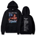 Rapper Tupac 2pac Print Hoodies Hip Hop Streetwear Men's Hoodie Shakur Tracksuits Punk Fleece Sweatshirts Loose Casual Pullover.