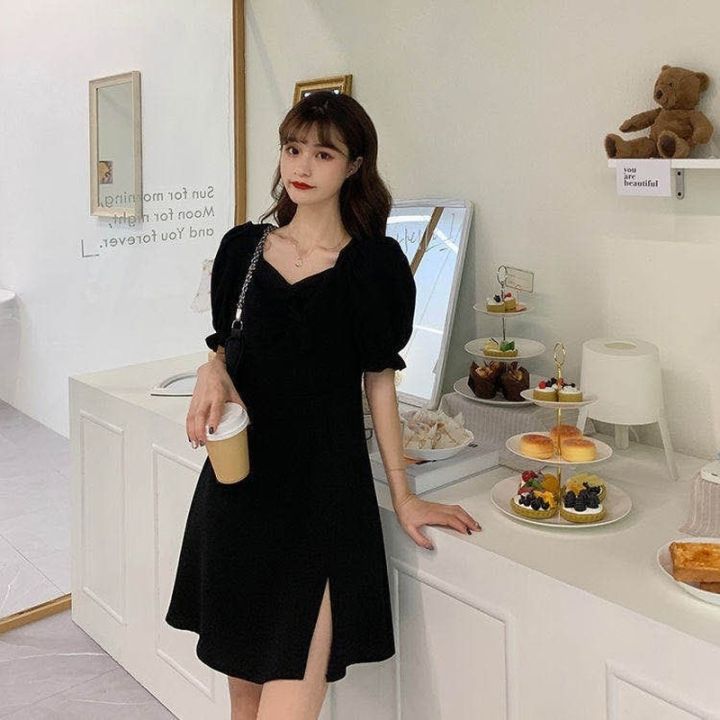 Plus%20Size%20Dress%20Women%20Solid%20Slim%20Trendy%20Spring%20Simple%20Korean%20Style%20Elegant%20Casual%20Soft%20Side-slit%20Ladies%20Fashion%20All-match%20Party%20-%20Image%204