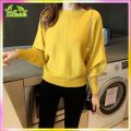 Green Ready Stock Knitwear Women Batwing Muslimah Blouse Korean Style Long Sleeve Oversized Sweater Lengan Panjang. 