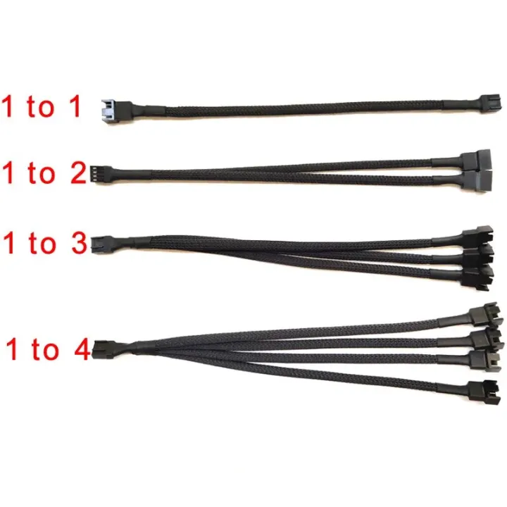 PWM Fan Splitter 4pin Adapter Cable 1 to 1 2 3 4 Computer CPU Fan Splitter PC Fan Extension Power Cable