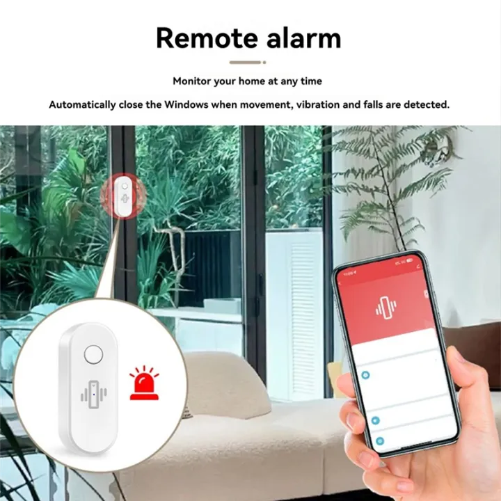 Smart Vibration Sensor Alarm Wireless Vibration Detector Alert -Time ...