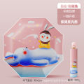 Anti-rebound design Children Automatic Umbrella Cartoon Printing Windproof Rain Anti UV Umbrella Black Coating Folding Umbrella. 