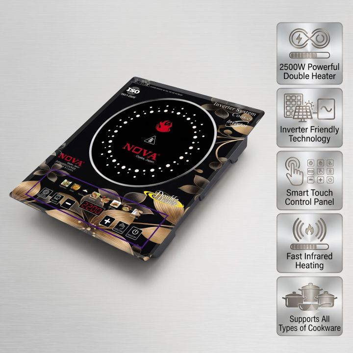 NOVA NV-1251-L Infrared Cooker 2500W Double Heater Inverter Friendly Touch Control