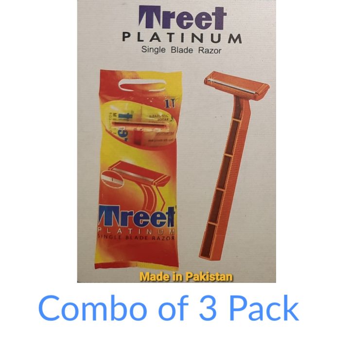 Treet platinum single blade razor - 3 pack (Pakistani product) | Daraz ...