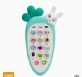 Rabbit shape Baby Music Cell Phone Toy and Teether for Learning and Play Early Education Telephone with Silicone Teether Music Lights for 0-1 Year or above Old Kids.