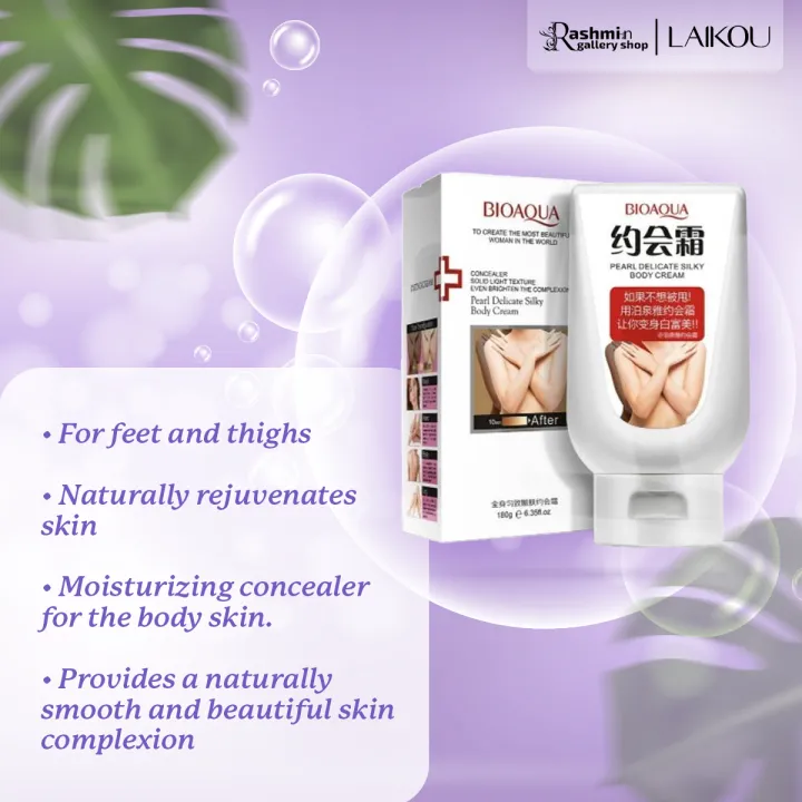 BIOAQUA%20Pearl%20Delicate%20Silky%20Body%20Cream%20Feet%20Women%20Skin%20Care%20-%20180g%20-%20Image%202