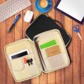A4 Document Storage Bag Waterproof Oxford Cloth Multifunctional Business Organizer Bag File Folder Stationery Organizer Zipper (Black).