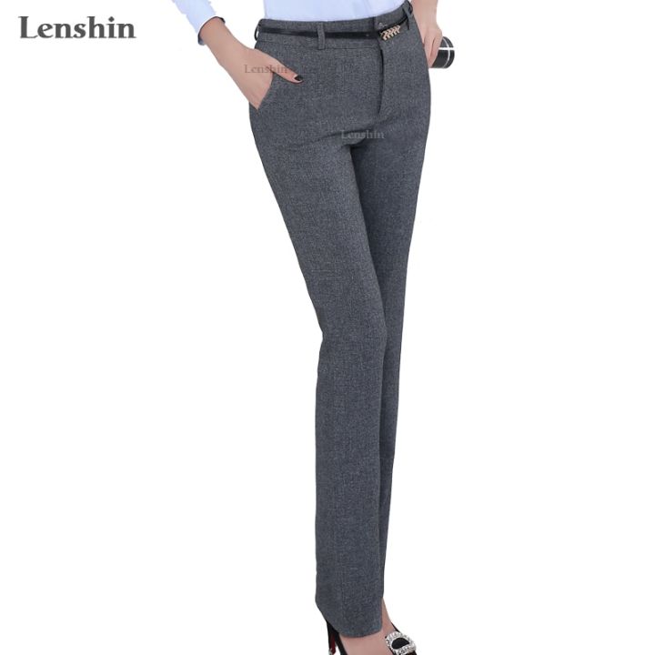 Lenshin%20Plus%20Size%20Formal%20Adjustable%20Pants%20for%20Women%20Office%20Lady%20Style%20Work%20Wear%20Straight%20Belt%20Loop%20Trousers%20Business%20Design%20-%20Image%203
