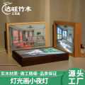 Internet Celebrity Light Solid Wood Painting Photo Frame 3D Photo Hollow Frame Ornaments Wholesale LED Creative Glow Small Night Lamp. 