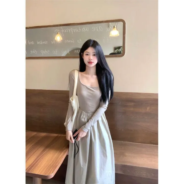 French%20style%20square%20neck%20dress%20for%20women's%20autumn%202024%20new%20collection%20waist%20cinching%20and%20slimming%20effect%20paired%20with%20a%20base%20long%20sleeved%20skirt%20-%20Image%203