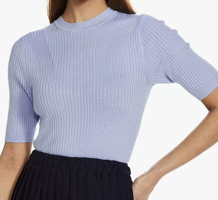 Ladies%20Short%20Sleeve%20Ribbed%20Crew%20Neck%20Knitted%20Sweater%20From%20Levin%20-%20Image%205