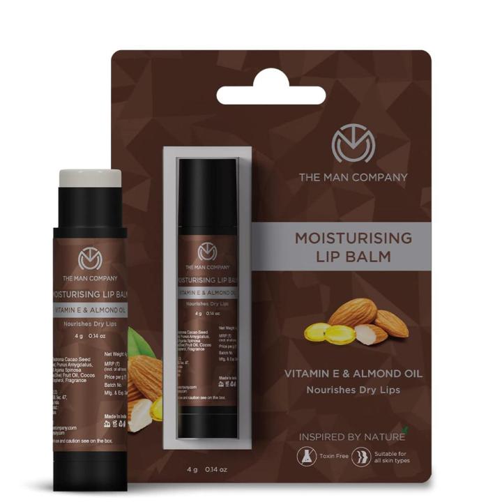 The Man Company Nourishing Lip Balm with Vitamin E, Almond & Olive Oil-4g