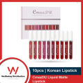 CmaaDu 10 Pcs Set Liquid Matte Non-stick Cup Waterproof Lipstick Set.