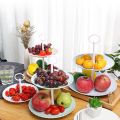 2 Tier Stainless steel Round Cupcake Stand Wedding Birthday Cake Display Tower dropshipping Dessert Table Candy Fruit Plate 2022.