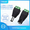 12V DC Power Connector 5.5mm x 2.1mm, CENTROPOWER (1 x Male + 1 x Female) Power Jack Adapter for Led Strip CCTV Security Camera Cable Wire Ends Plug Barrel Adapter. 