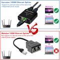 Navceker 1 Gb RJ45 Splitter Connector Adapter 1 to 2 Ways Lan Ethernet Splitter Gigabit Coupler Connect Laptop Network Cable.