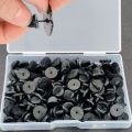 【Tech-savvy】 50-200Pcs Black PVC Pin Backs Butterfly Clutch Tie Tack Lapel Holder Clasp Pin Cap Keeper for Uniform Badges Replacements.