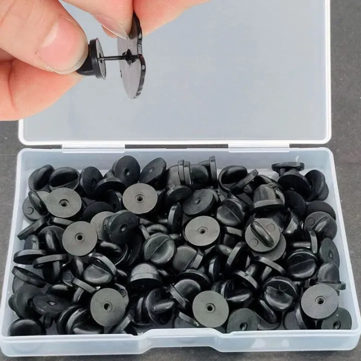 %E3%80%90Tech-savvy%E3%80%91%2050-200Pcs%20Black%20PVC%20Pin%20Backs%20Butterfly%20Clutch%20Tie%20Tack%20Lapel%20Holder%20Clasp%20Pin%20Cap%20Keeper%20for%20Uniform%20Badges%20Replacements%20-%20Image%203
