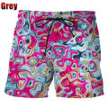New Summer Fashion Colorful 3D Printed Trippy Psychedelic Abstract Art Men's Short Pant Unisex Casual Beach Swimming Shorts.