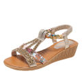 Cross-Border plus Size43Sandals Fairy Style2023Summer New Korean Style Wedge Student Fashion Seaside Beach Shoes Women. 