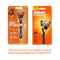 Gillette Fusion 5 Razor with Styling Black Blade & 5 Diamond Like Coated Blades. 