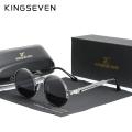 KINGSEVEN 2024 Polarized Men Sunglasses UV400 Gothic Steampunk Style Male Round Eyewear Alloy Frame Fashion Sun Glasses.
