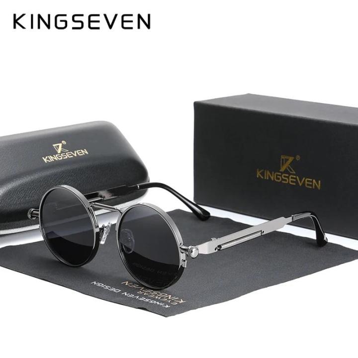 KINGSEVEN%202024%20Polarized%20Men%20Sunglasses%20UV400%20Gothic%20Steampunk%20Style%20Male%20Round%20Eyewear%20Alloy%20Frame%20Fashion%20Sun%20Glasses%20-%20Image%203