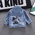 Mickey Mouse Winter Baby Girls Jeans Jacket Coats Kids Denim Jacket For Boys Hoodie Clothes Children's Clothing Outwear. 