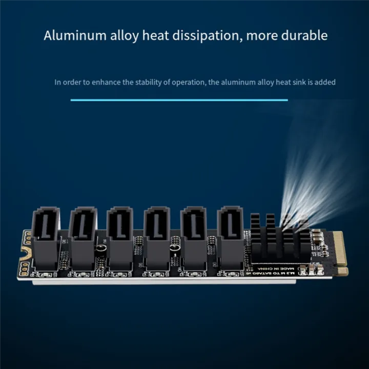 M.2%20NVME%20PCI-E%20PCIE%20X4%20X8%20X16%20to%206%20Port%203.0%20SATA%20Adapter%20Card%20Riser%20ASM1166%20Chassis%20Server%20PC%20Computer%20Expansion%20Card,%20Durable%20Fine%20Workmanship%20-%20Image%202
