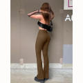 Solid Color Yoga Pants Moisture-wicking Polyester High Waist Sweat Pants Fitness Pants for Gym Athleisure Women's Fashion Workout Apparel Streetwear. 