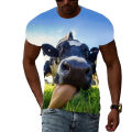 Summer New Animal Cow Pattern Men's Children's T-shirt 3d Printing Original Personality Short-sleeved Hip-hop O-neck Thin Top.