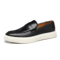 Men's Casual Shoes Embossed Leather Men Fashion British Style Penny Loafers Mens Slip-on Thick Sole Outdoor Flats BunnyGarden.