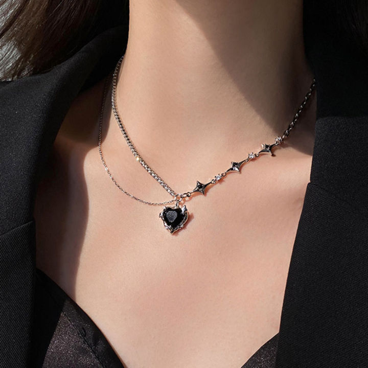 Purple%20Black%20Love%20Shape%20Pendant%20Necklace%20Heart%20Star%20Crystal%20Splice%20Chain%20For%20Women%20Girl%20Jewelry%20Accessories%20Gift%201Pcs%20-%20Image%203